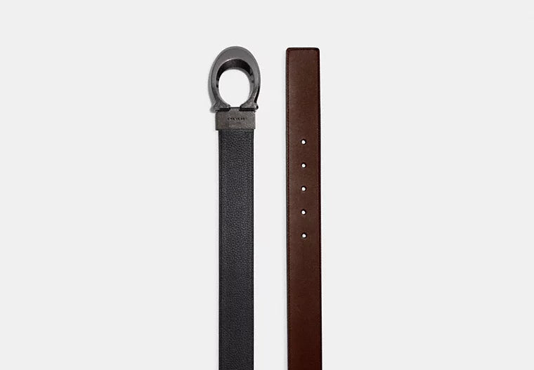 Cinto Coach Hombre Signature Buckle Cut To Size Reversible Belt, 38 Mm
