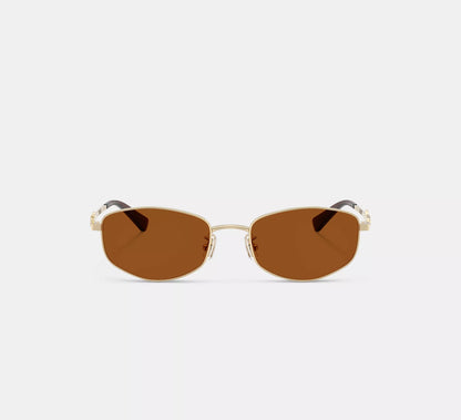 Lentes Coach Mujer Gafas de Sol Metal Narrow Rectangulares