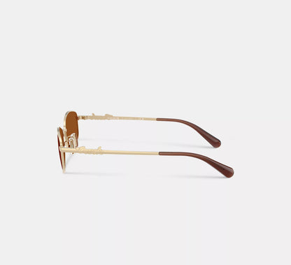 Lentes Coach Mujer Gafas de Sol Metal Narrow Rectangulares