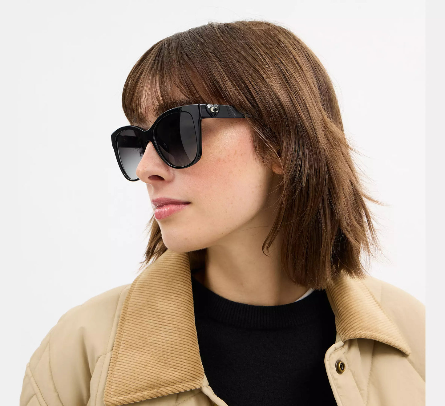 Lentes Coach Mujer Gafas de Sol Cuadradas Signature Heart Oversize