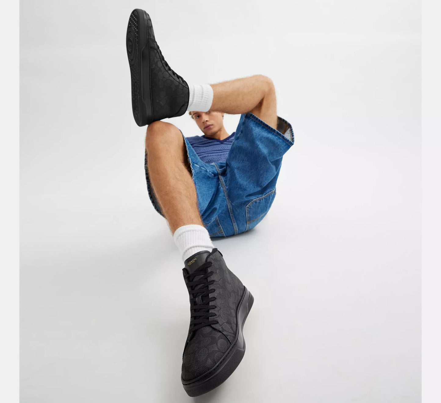 Tenis Coach Hombre High Line High Top Sneakers Casuales Elegantes
