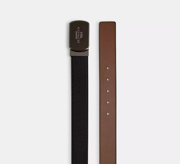 Cinto Coach Hombre Hebilla Logo Reversible Ajustable 38mm Elegante