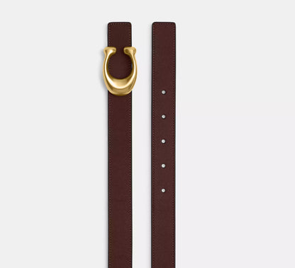 Cinturon Coach Mujer Sculpted C Reversible Hebilla 25mm
