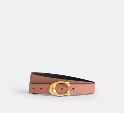 Cinturon Coach Mujer Sculpted C Reversible Hebilla 25mm