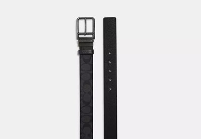 Cinto Coach Hombre Double Bar Buckle Cut To Size Reversible Belt, 38 Mm
