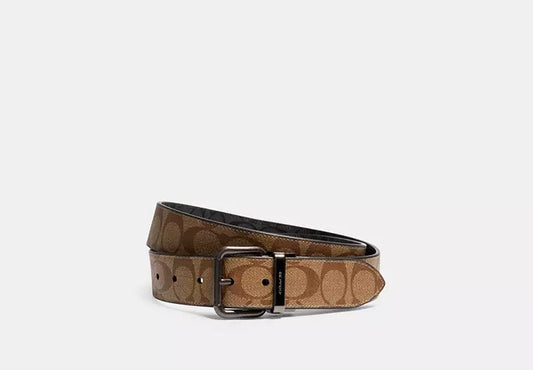 Cinto Coach Hombre Roller Buckle Cut To Size Reversible Belt, 38 Mm