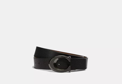 Cinto Coach Hombre Signature Buckle Cut To Size Reversible Belt, 38 Mm