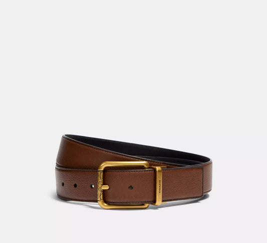 Cinto Coach Hombre Square Roller Buckle Cut To Size Reversible Belt, 38 Mm