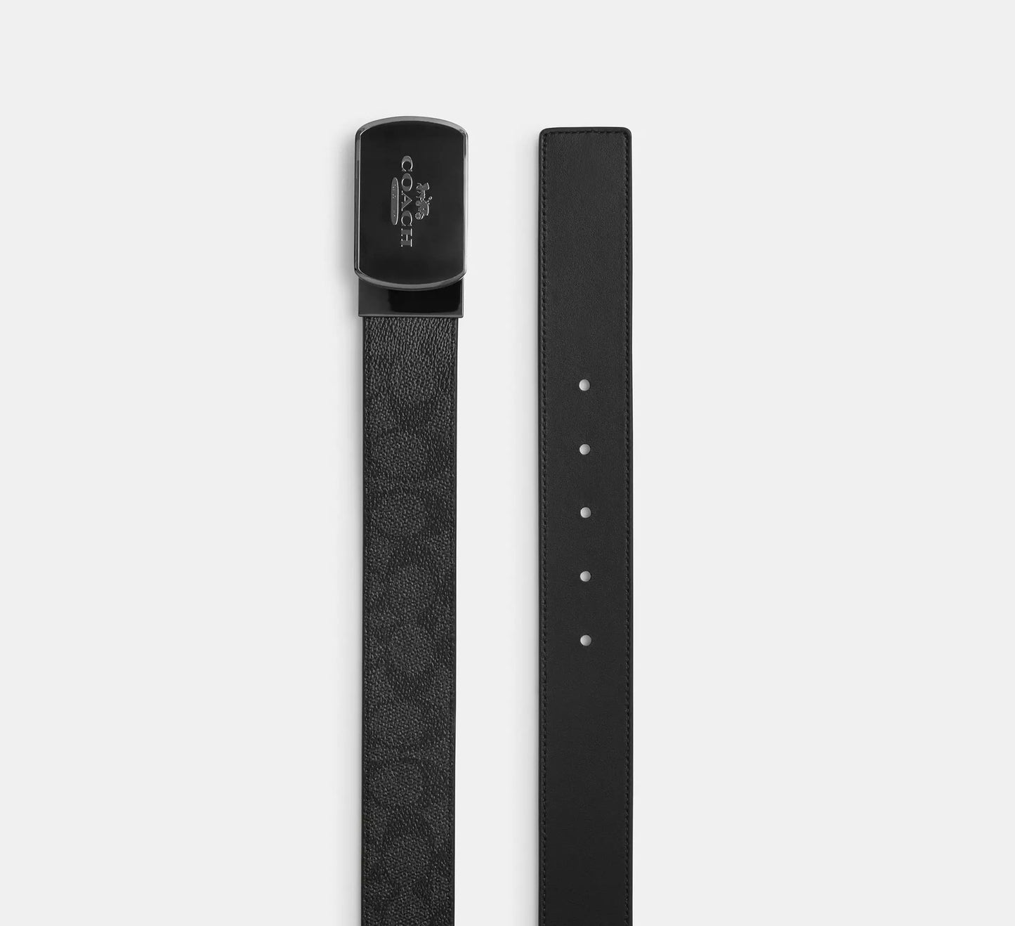 Cinto Coach Hombre Hebilla Logo Reversible Ajustable 38mm Elegante